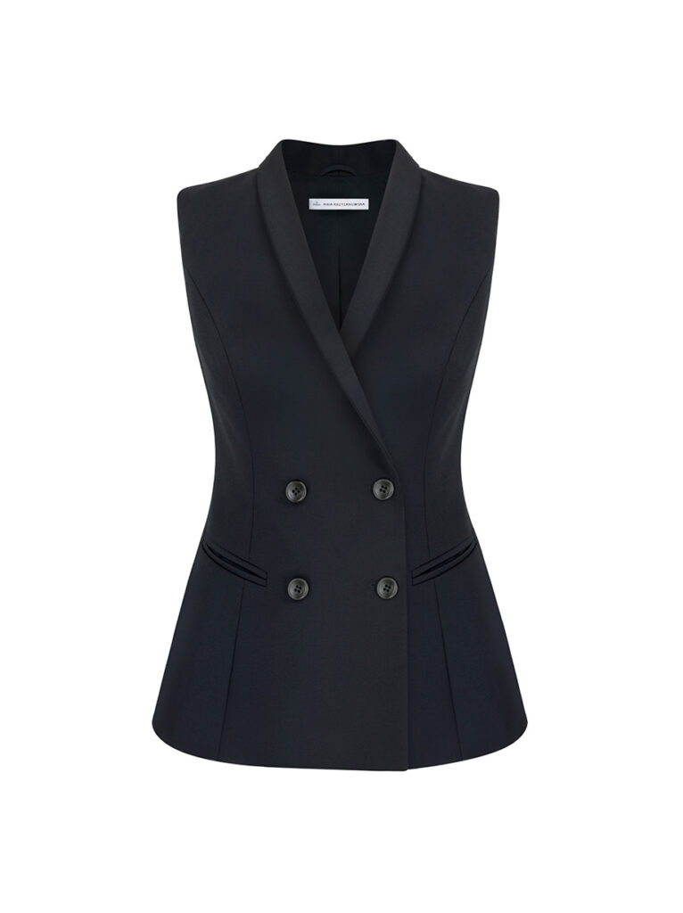 DOUBLE-BREASTED WOOL WAISTCOAT